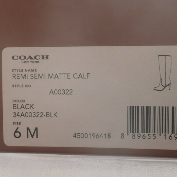 NIB COACH A00322 REMI  CALF LEATHER BOOTS 6 - Picture 6 of 8